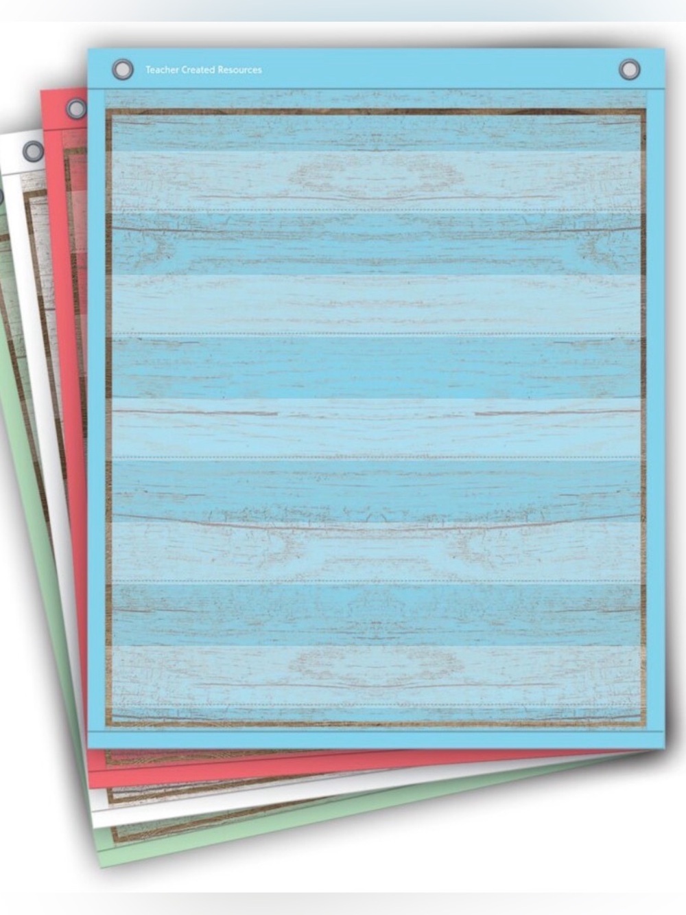 🆕📚 Teacher Created Resources Painted Wood Mini Pocket Charts – Set of 3
